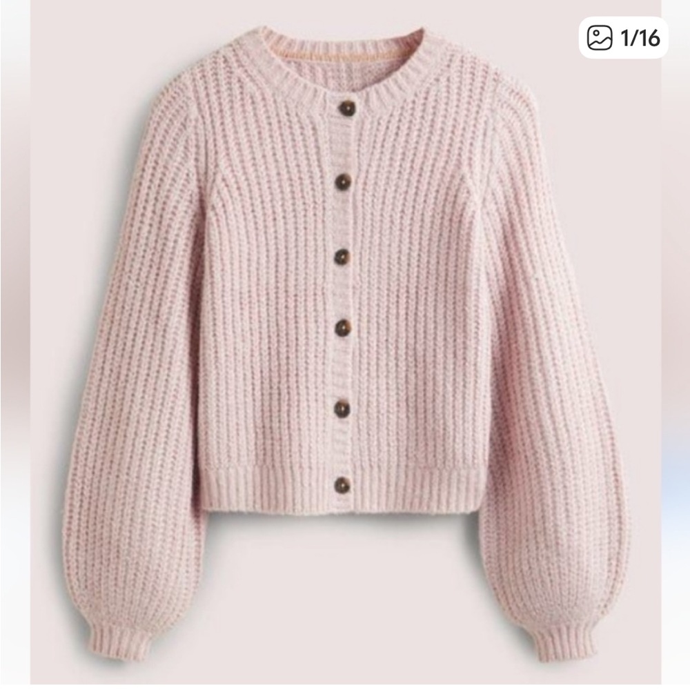 Boden Chunky Ribbed Fluffy Cardigan Sparkly